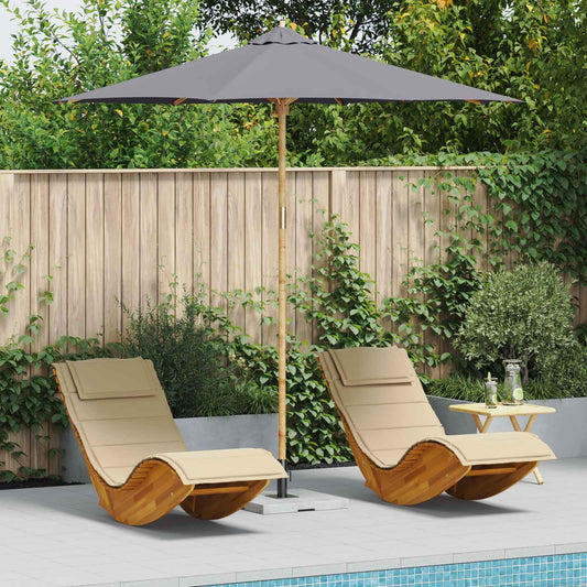 Ombrello da giardino Grigio scuro Ø 270 x 260 cm Bambù | homemem39
