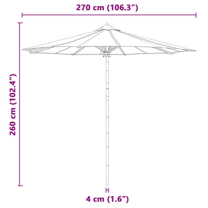 Ombrello da giardino Grigio scuro Ø 270 x 260 cm Bambù | homemem39