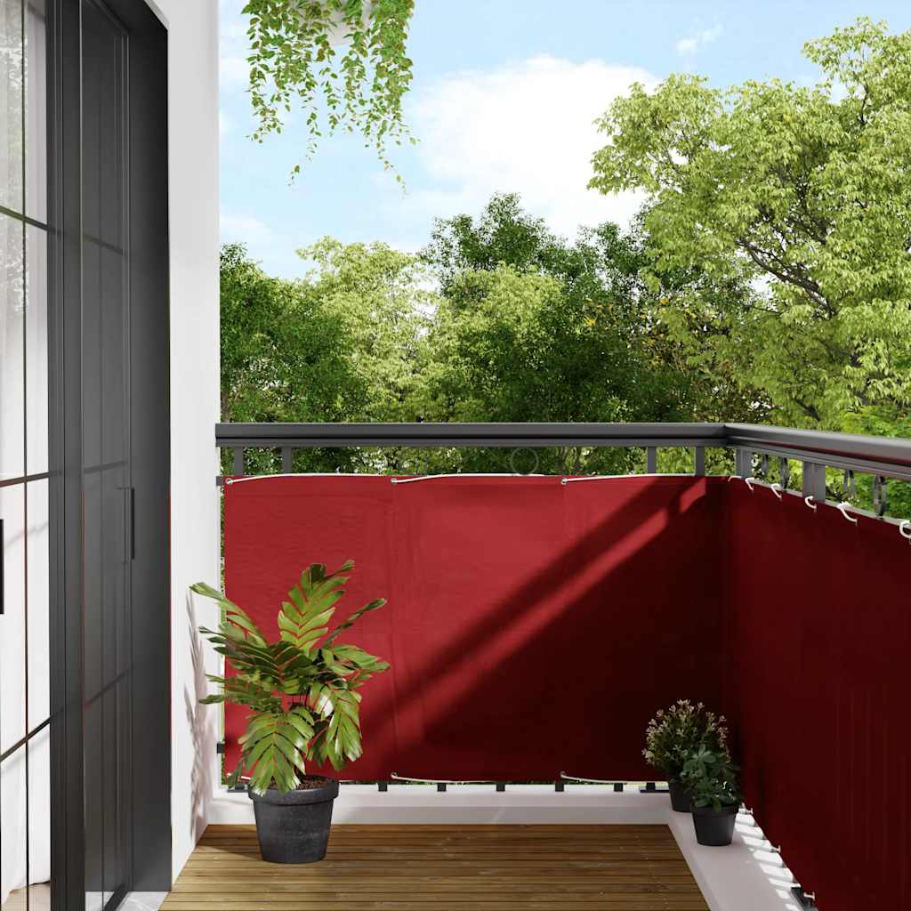 Paravento da Balcone Rosso 90x800 cm 100% Poliestere Oxford | homemem39