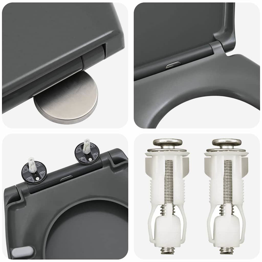 Sedile del WC Antracite 44,8 x 37,3 x 4,2 cm Duroplast