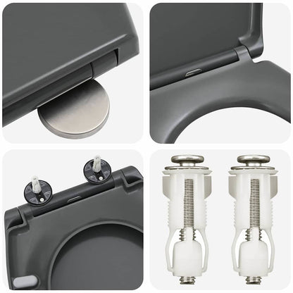 Sedile del WC Antracite 44,8 x 37,3 x 4,2 cm Duroplast