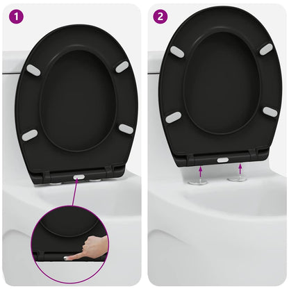 Sedile del WC Nero 47 x 37 x 4 cm Duroplast
