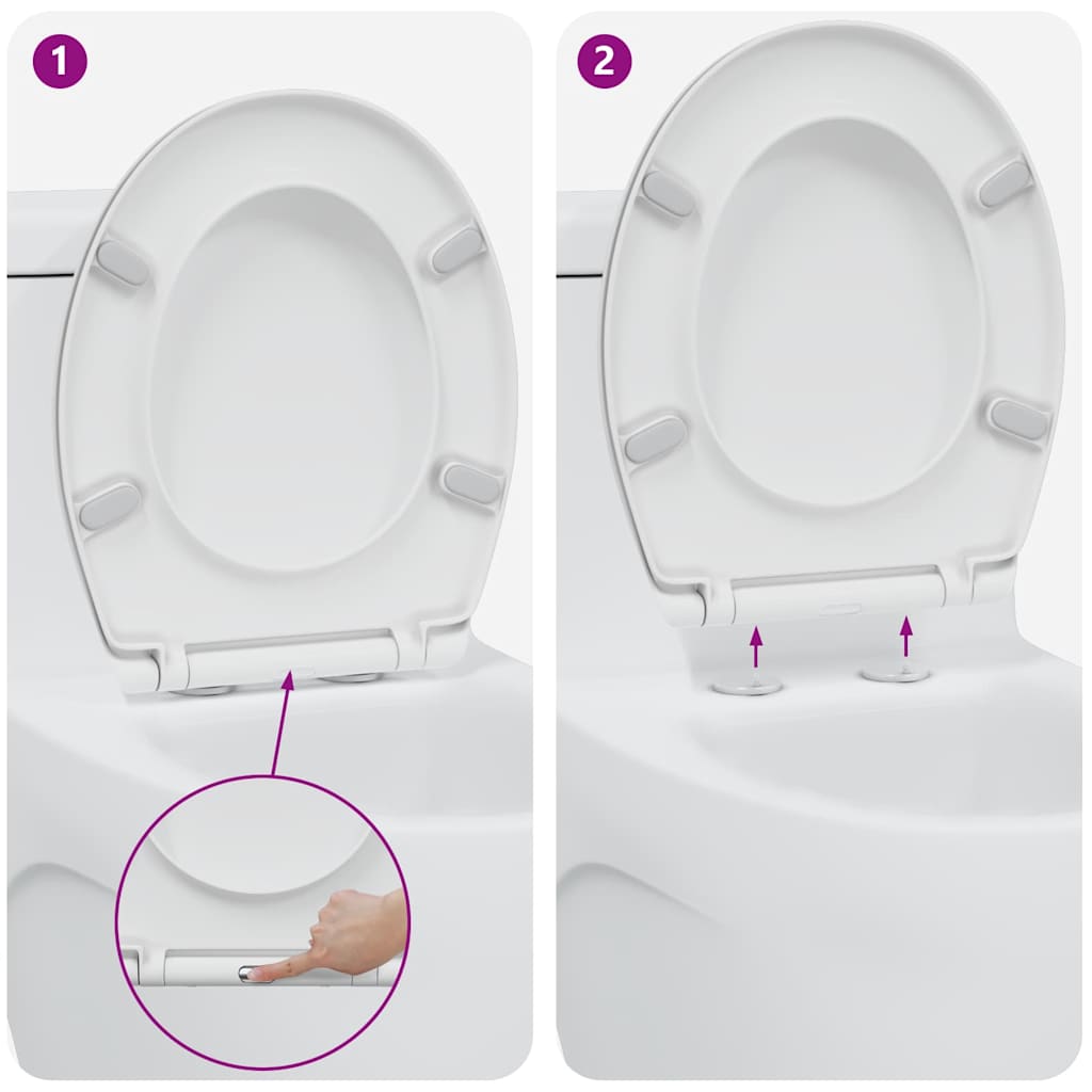 Sedile del WC Bianco 47 x 37 x 4 cm Duroplast