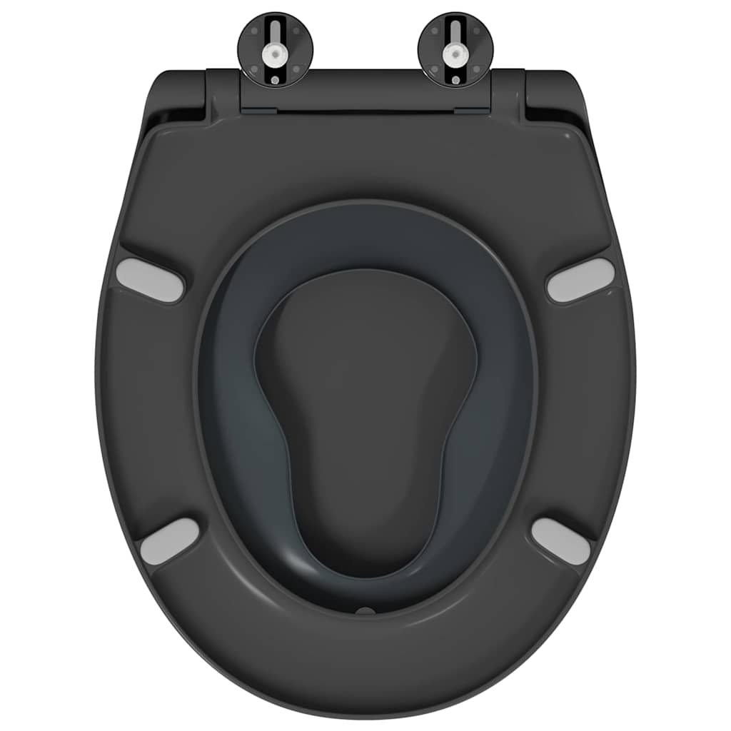 Sedile del WC Antracite 44,5 x 37,3 x 4,3 cm Duroplast