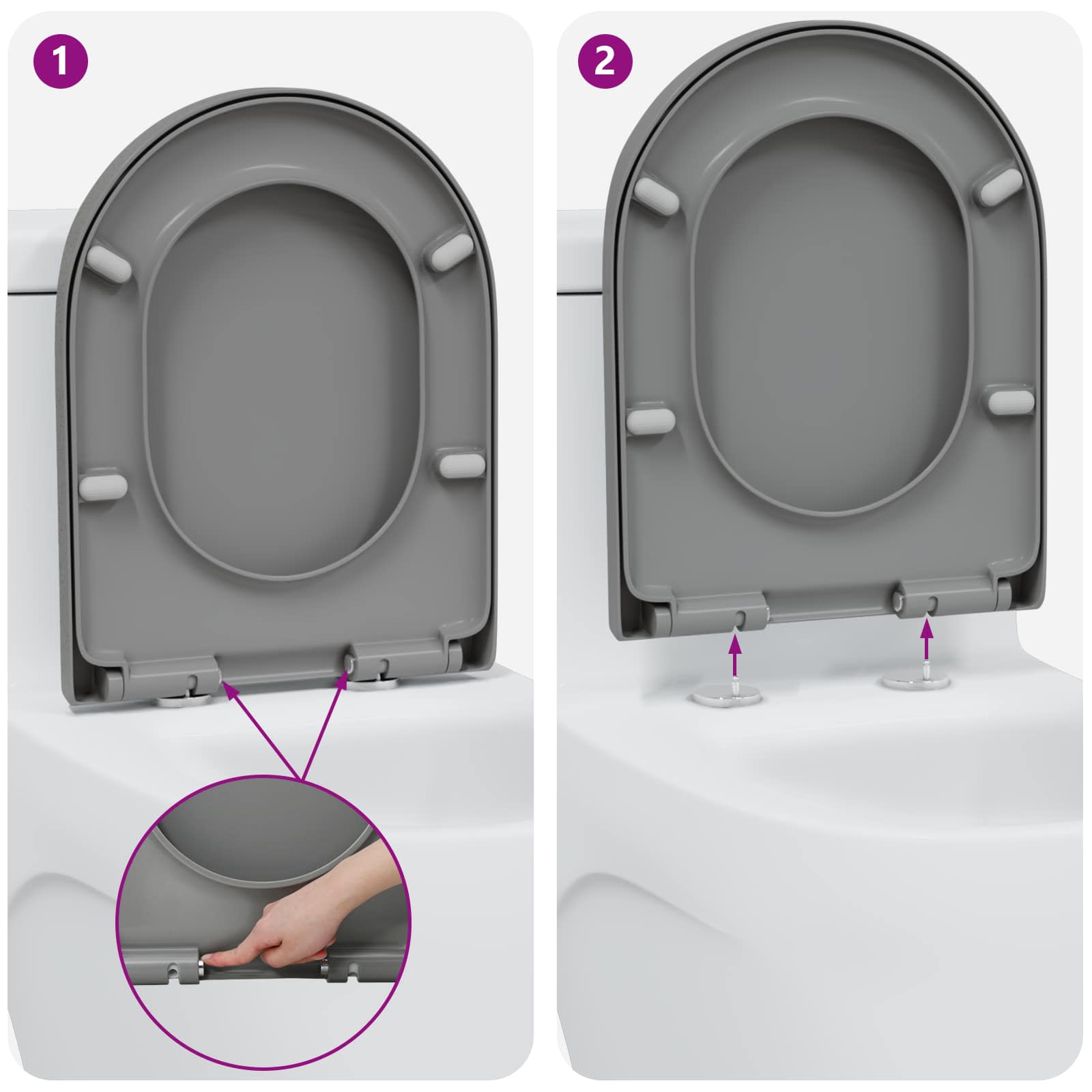 Sedile del WC Grigio 49 x 36 x 4 cm Duroplast | homemem39