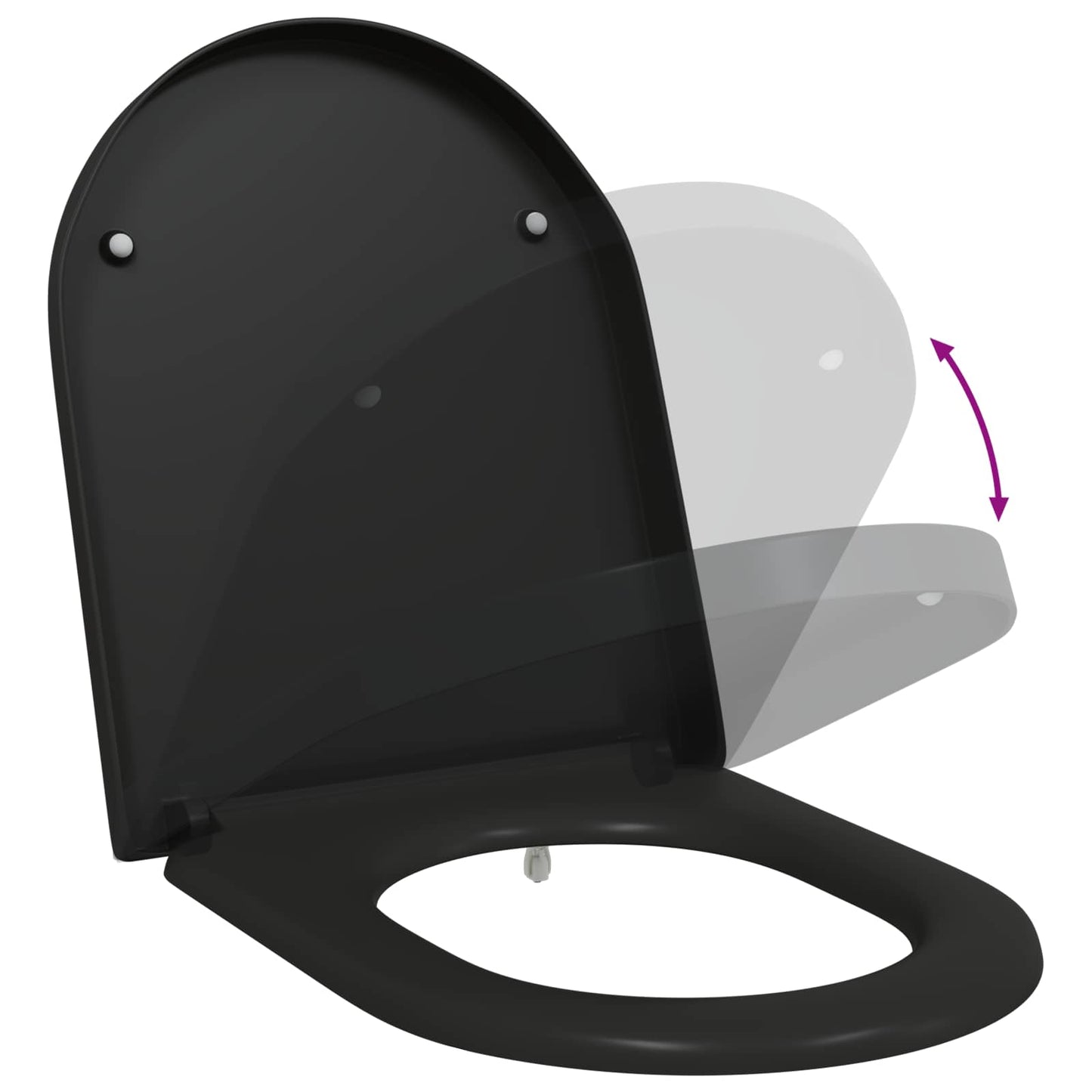 Sedile del WC Nero 49 x 36 x 4 cm Duroplast