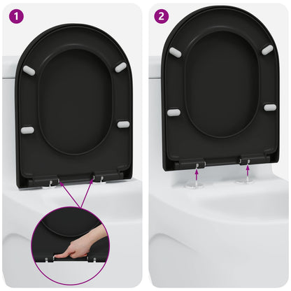 Sedile del WC Nero 49 x 36 x 4 cm Duroplast