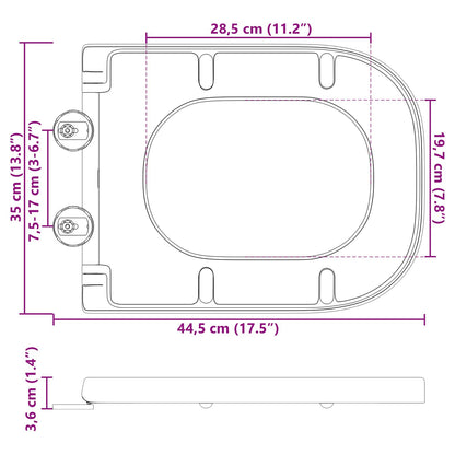 Sedile del WC Antracite 44,5 x 35 x 3,6 cm Duroplast