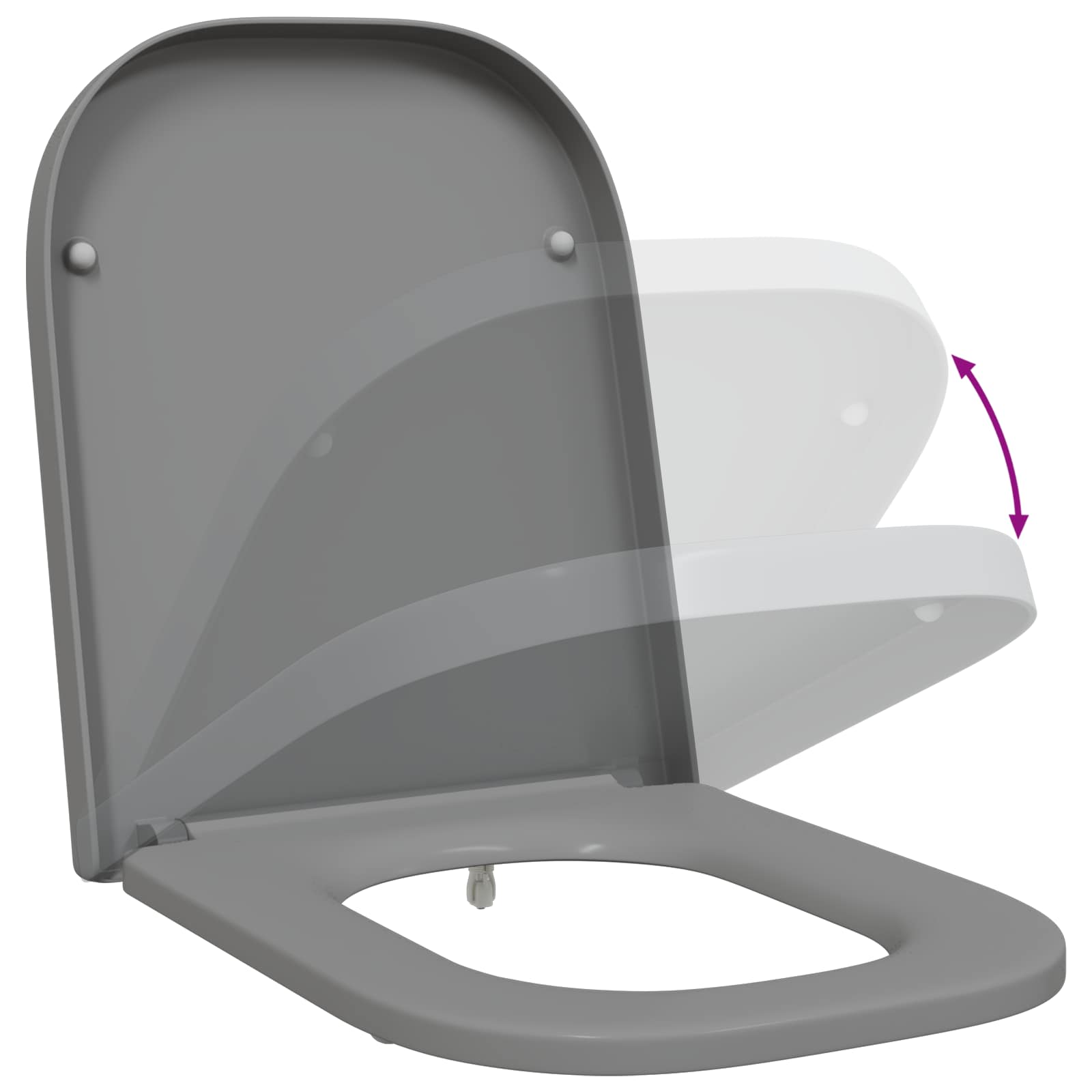 Sedile del WC Grigio 47,5 x 35 x 3,6 cm Duroplast | homemem39