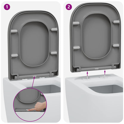 Sedile del WC Grigio 47,5 x 35 x 3,6 cm Duroplast | homemem39
