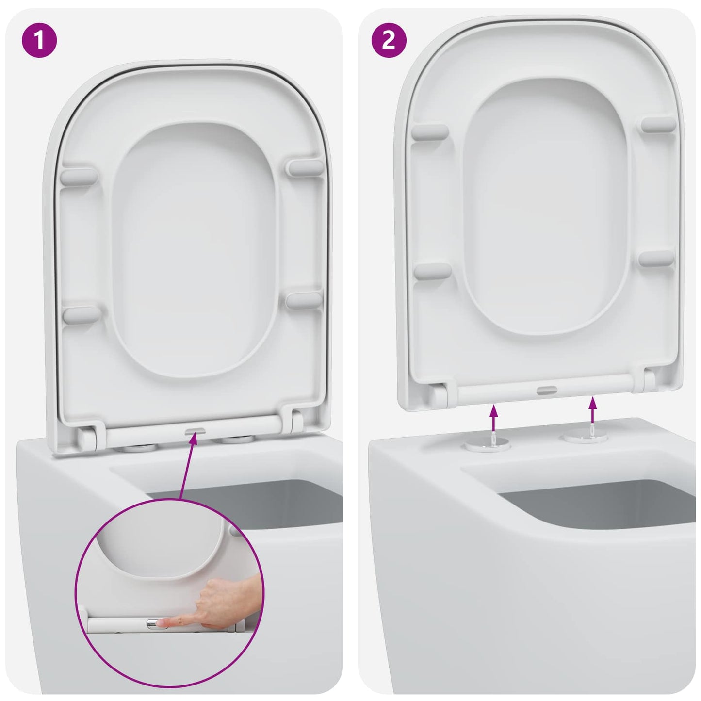 Sedile del WC Bianco 47,5 x 35 x 3,6 cm Duroplast | homemem39