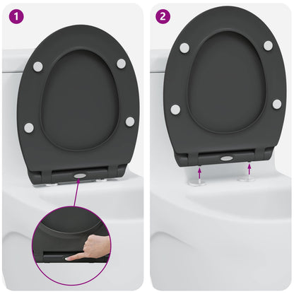 Sedile del WC Antracite 47 x 37,5 x 3,8 cm Duroplast | homemem39