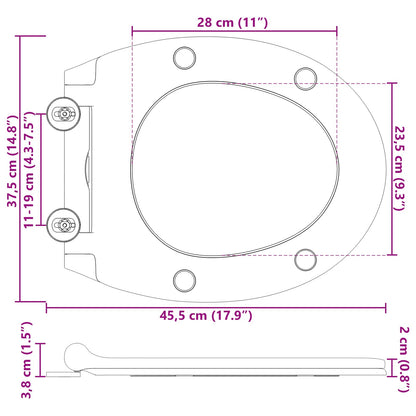 Sedile del WC Grigio 45,5 x 37,5 x 3,8 cm Duroplast