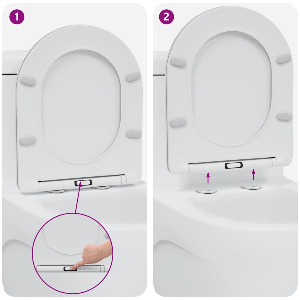 Sedile del WC Bianco 47 x 36 x 3,4 cm Duroplast