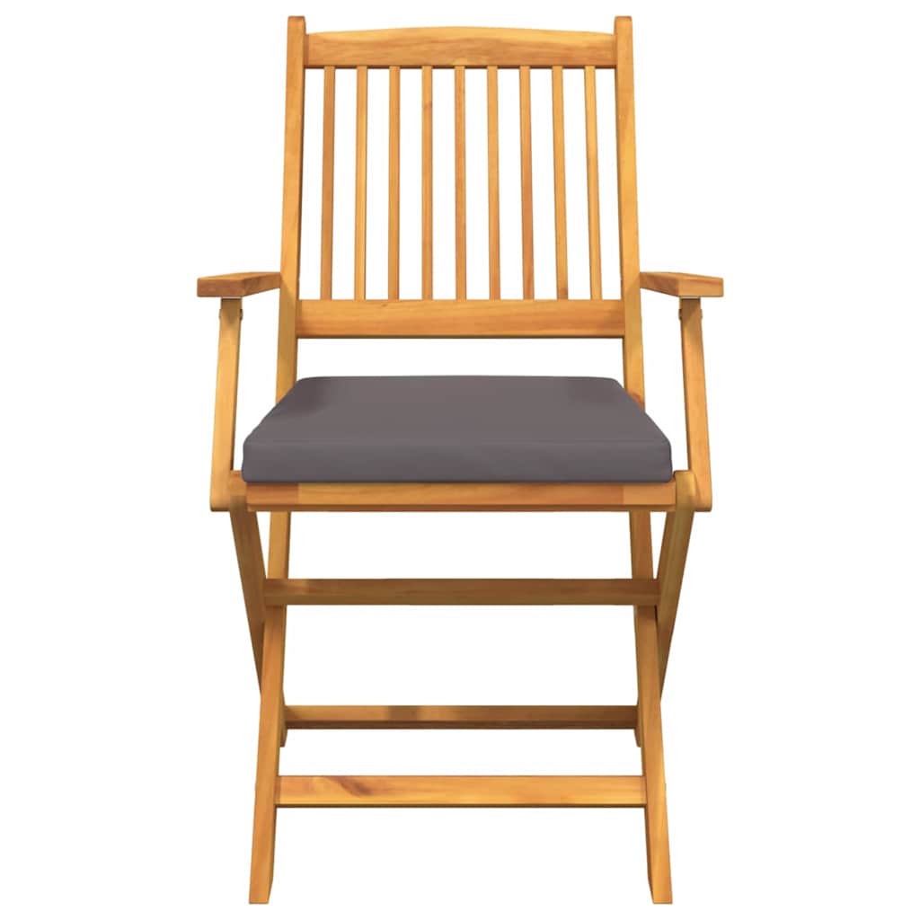 Sedia pieghevole con cuscino 4 pcs Grigio 49 x 57.5 x 92cm