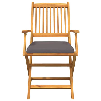 Sedia pieghevole con cuscino 8 pcs Grigio 49 x 57.5 x 92cm