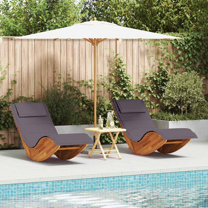 Lettino da sole 2 pcs Marrone Legno di Acacia Massello | homemem39