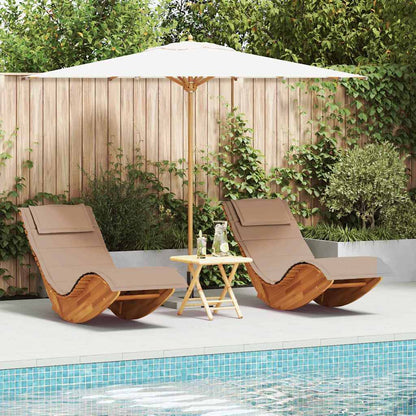 Lettino da sole 2 pcs Marrone Legno di Acacia Massello | homemem39