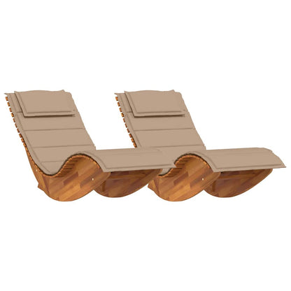 Lettino da sole 2 pcs Marrone Legno di Acacia Massello | homemem39