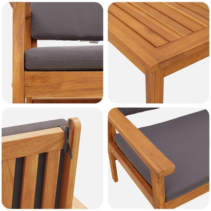 Set Divano da Giardino 4 pcs Marrone 120 x 65,5 x 79 cm | homemem39