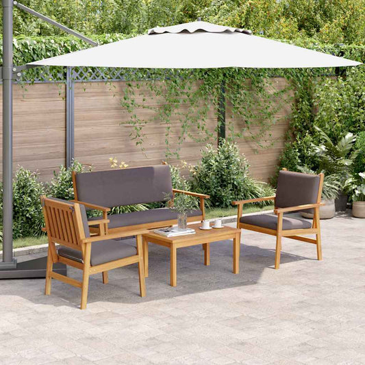 Set Divano da Giardino 4 pcs Marrone 120 x 65,5 x 79 cm
