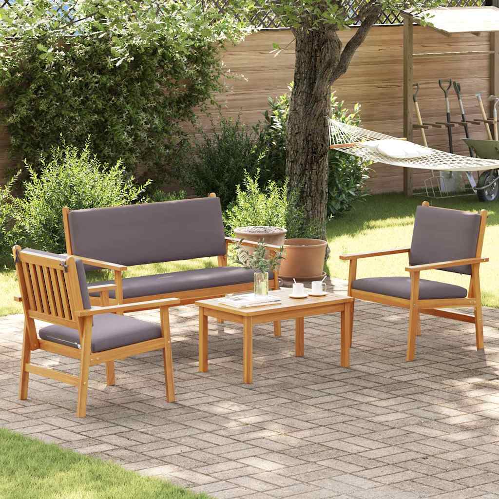Set Divano da Giardino 4 pcs Marrone 120 x 65,5 x 79 cm