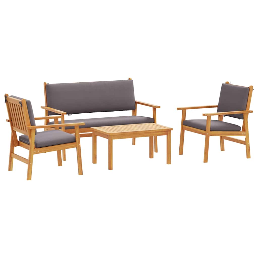 Set Divano da Giardino 4 pcs Marrone 120 x 65,5 x 79 cm