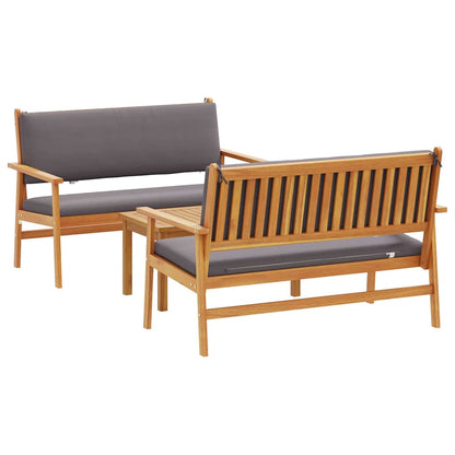 Set Divano da Giardino 3 pcs Marrone 120 x 65,5 x 79 cm | homemem39