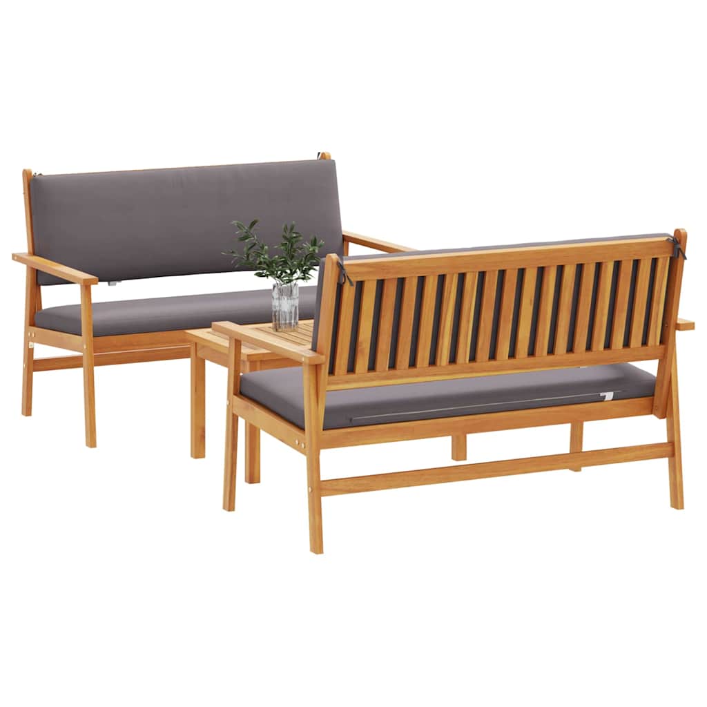 Set Divano da Giardino 3 pcs Marrone 120 x 65,5 x 79 cm | homemem39