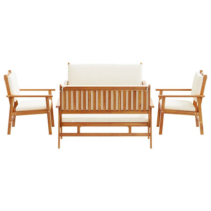 Set Divano da Giardino 5 pcs Marrone Legno di Acacia Massello | homemem39