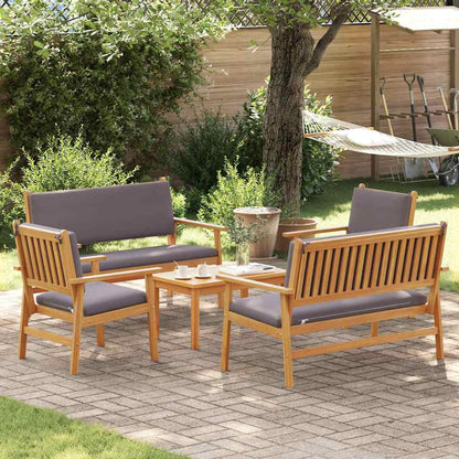 Set Divano da Giardino 5 pcs Marrone Legno di Acacia Massello | homemem39