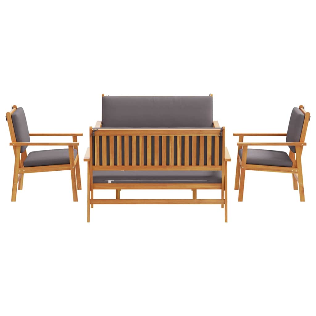 Set Divano da Giardino 5 pcs Marrone Legno di Acacia Massello | homemem39
