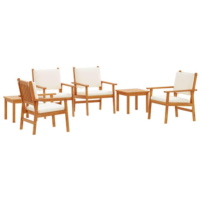 Set Divano da Giardino 6 pcs Marrone Legno di Acacia Massello | homemem39