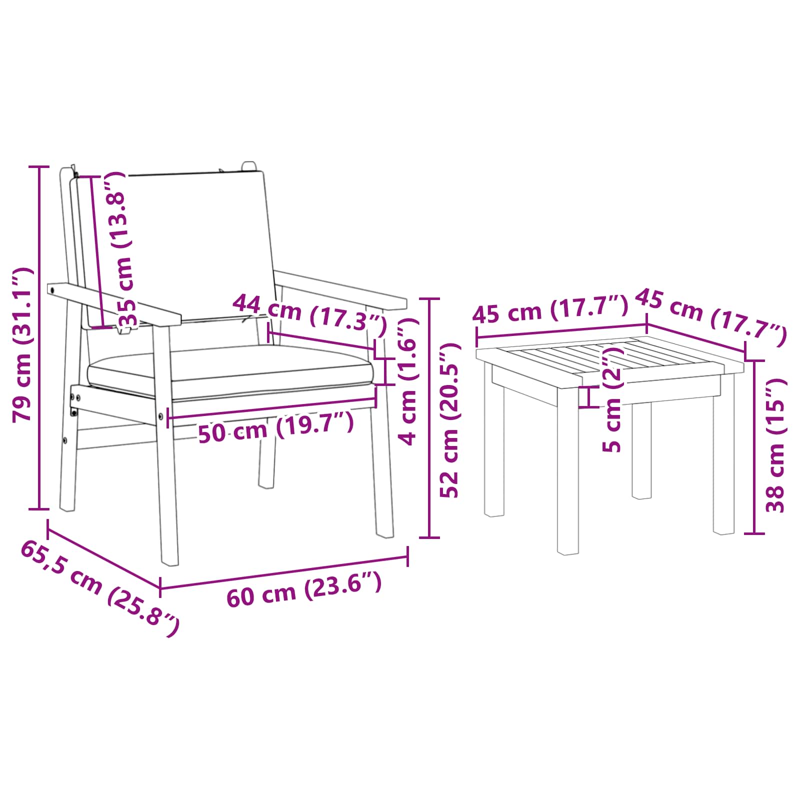 Set Divano da Giardino 6 pcs Marrone Legno di Acacia Massello | homemem39