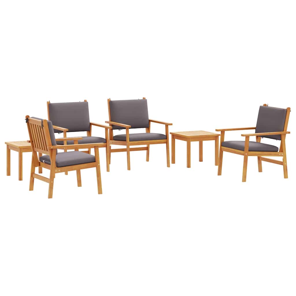 Set Divano da Giardino 6 pcs Marrone Legno di Acacia Massello | homemem39