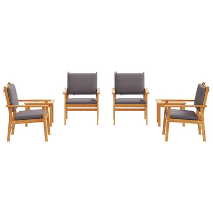 Set Divano da Giardino 6 pcs Marrone Legno di Acacia Massello | homemem39