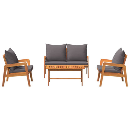 Set bistrot con cuscino 4 pcs Marrone Legno di Acacia Massello | homemem39