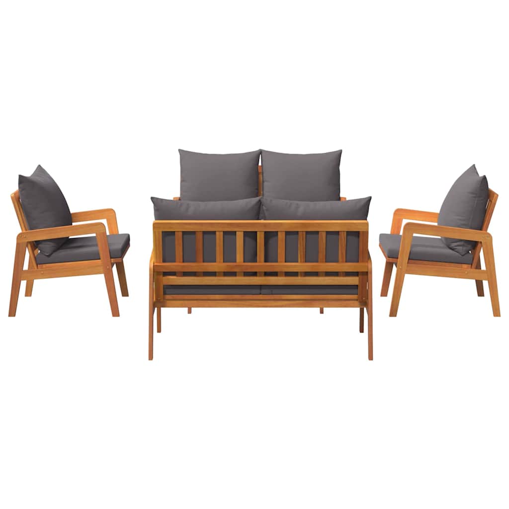 Set bistrot con cuscino 5 pcs Marrone Legno di Acacia Massello | homemem39