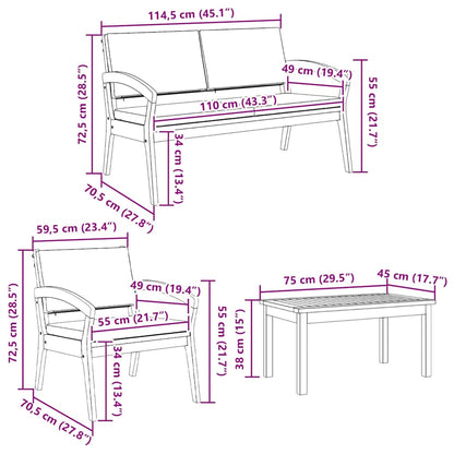 Set bistrot 4 pcs Marrone 75 x 45 x 38cm - homemem39