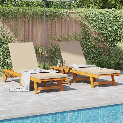 Lettino da sole 2 pcs Marrone Legno di Acacia Massello | homemem39