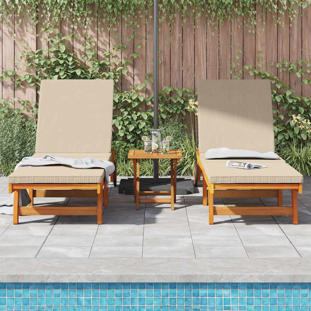 Lettino da sole 2 pcs Marrone Legno di Acacia Massello | homemem39