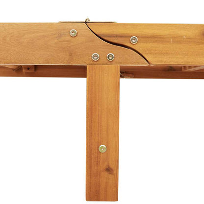 Lettino Prendisole con Tavolino Legno Massello di Acacia | homemem39
