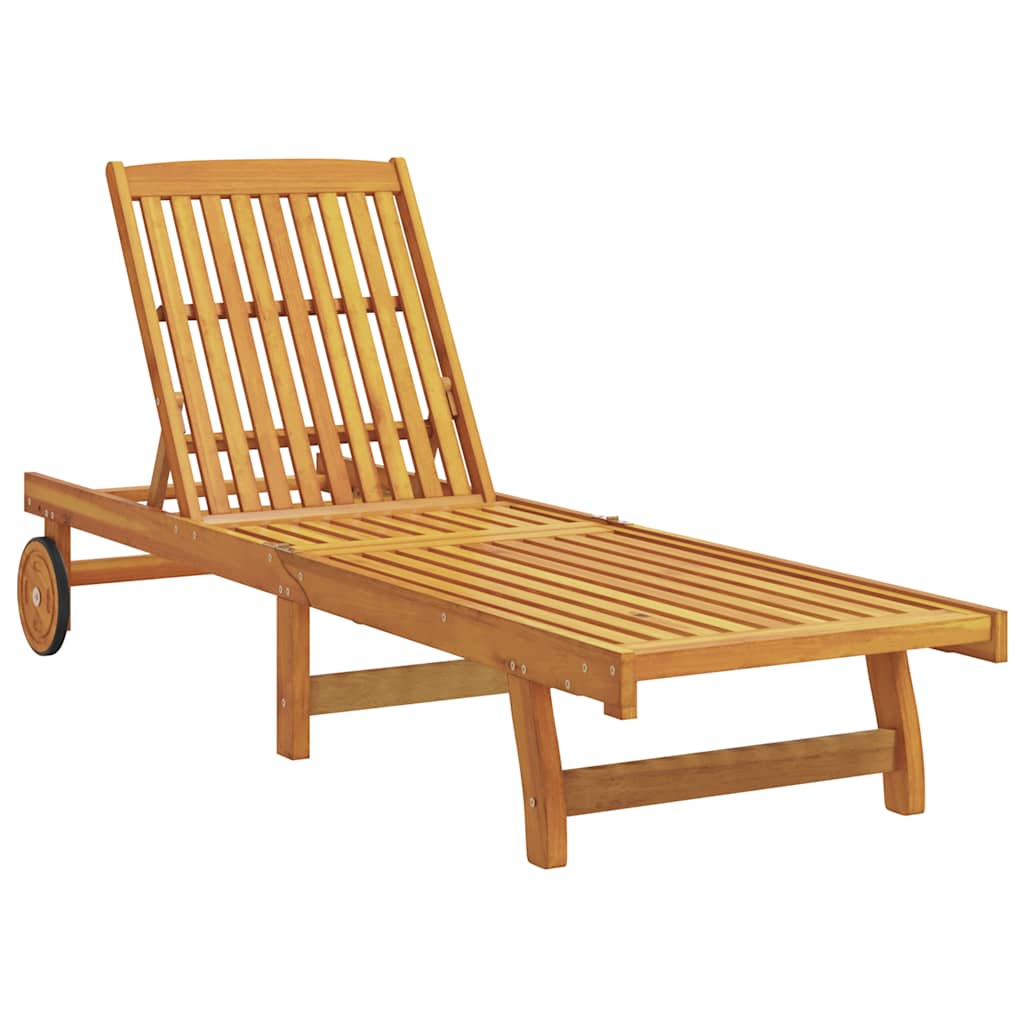 Lettino Prendisole con Tavolino Legno Massello di Acacia | homemem39