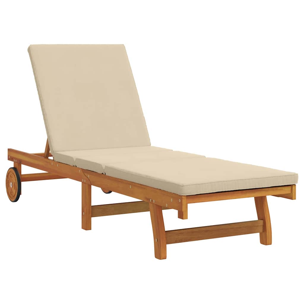 Lettino da sole 2 pcs Marrone Legno di Acacia Massello