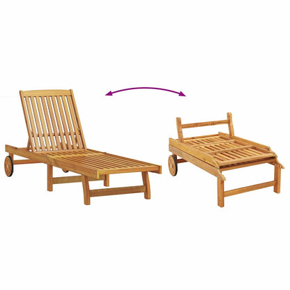 Lettino da sole 2 pcs Marrone Legno di Acacia Massello | homemem39