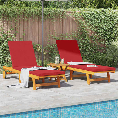 Lettino da sole 3 pcs Marrone Legno di Acacia Massello