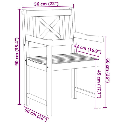 Sedia da Giardino 4 pcs 56 x 56 x 90 cm