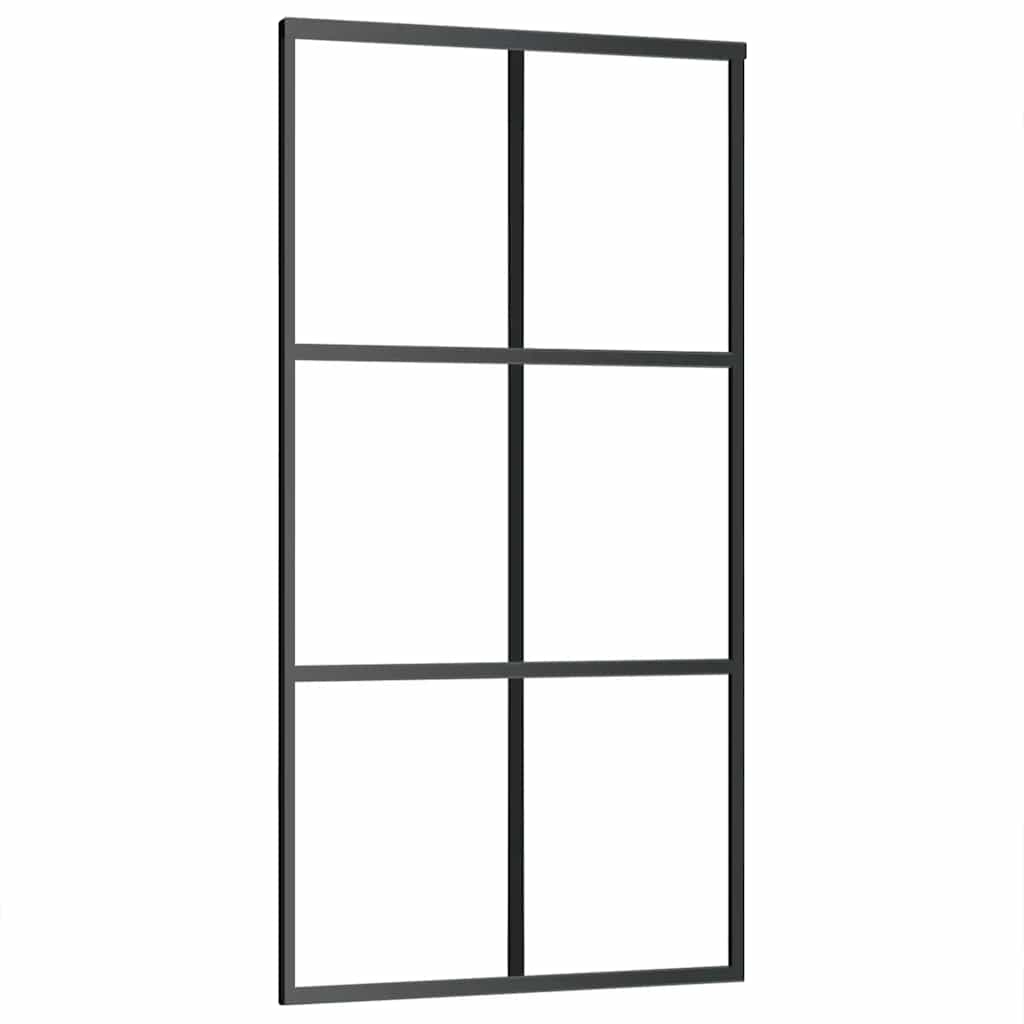 Porta Scorrevole con Ferramenta 102x205 cm Vetro ESG Alluminio | homemem39
