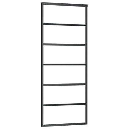 Porta Scorrevole con Ferramenta 76x205cm Vetro ESG Alluminio | homemem39