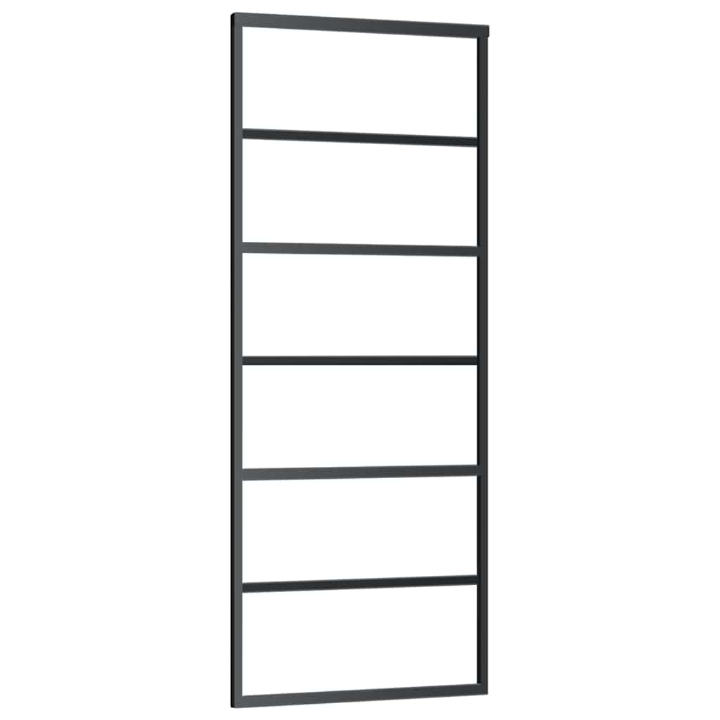 Porta Scorrevole con Ferramenta 76x205cm Vetro ESG Alluminio | homemem39